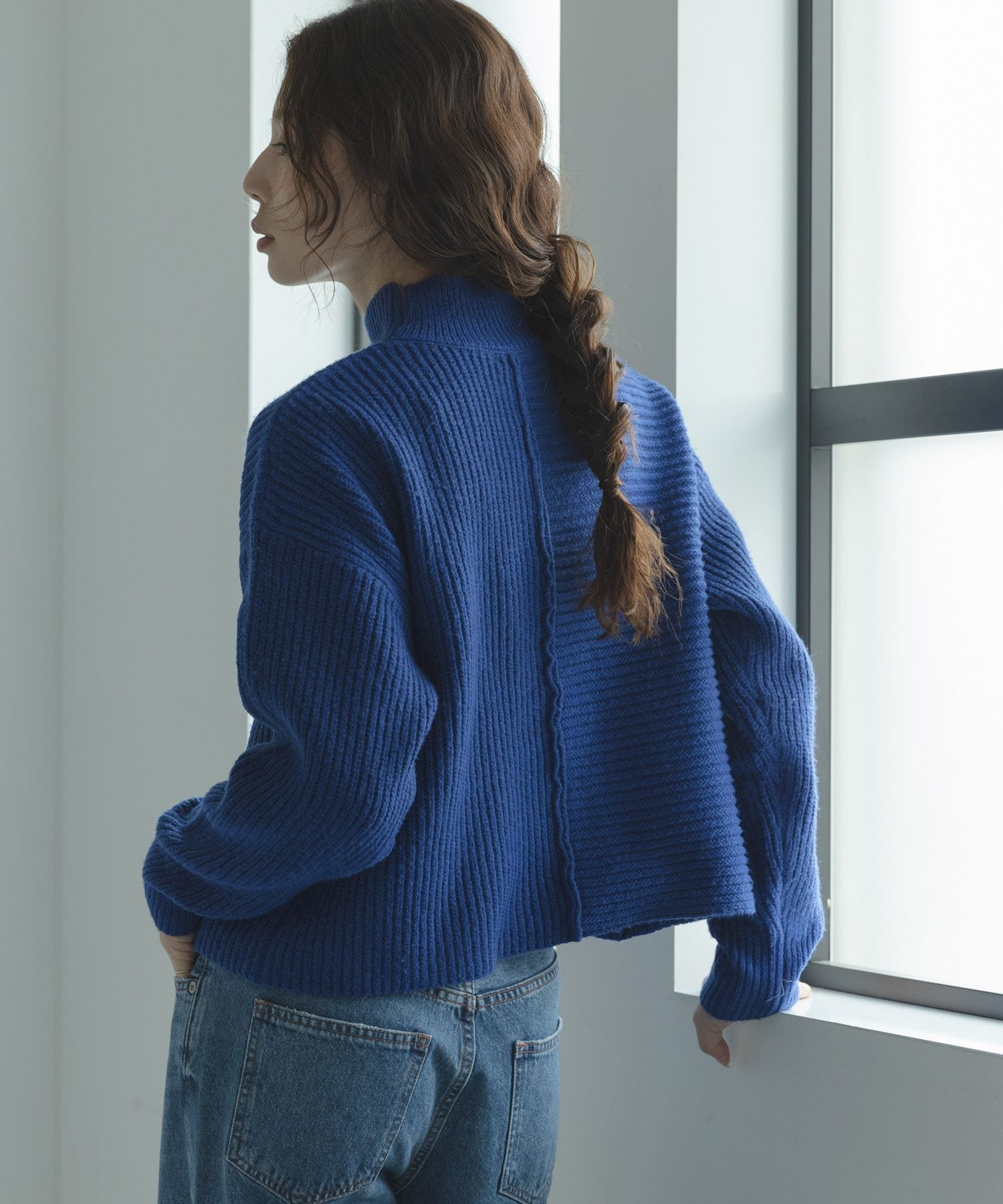 【サニーレーベル/Sonny Label / URBAN RESEARCH】の畦切替えニットプルオーバー インテリア・キッズ・メンズ・レディースファッション・服の通販 founy(ファニー) 　ファッション　Fashion　レディースファッション　Fashion for Women　トップス・カットソー　Cut & Sew Tops　ニット　Knit Tops & Sweaters　カジュアルプルオーバー・ニットトップス　Pullovers & Knit Tops / Casual Pullovers　2025年　2025　2025-2026秋冬・A/W　Autumn/Winter 2025–26 AW25–26　冬　Winter / This Winter　シンプル　Simple, Minimal　バランス　Balance, Style Balance　フレア　Flare, Flared　ベーシック　Basic, Essential　ボトム　Bottoms, Lower Wear　モックネック　Mock Neck, Short Turtleneck　ワイド　Wide, Wide Fit　畦　Ribbed Knit　A/W・秋冬　Autumn/Winter　ブルー|ID: prp329100004825498 ipo3291000000035100087