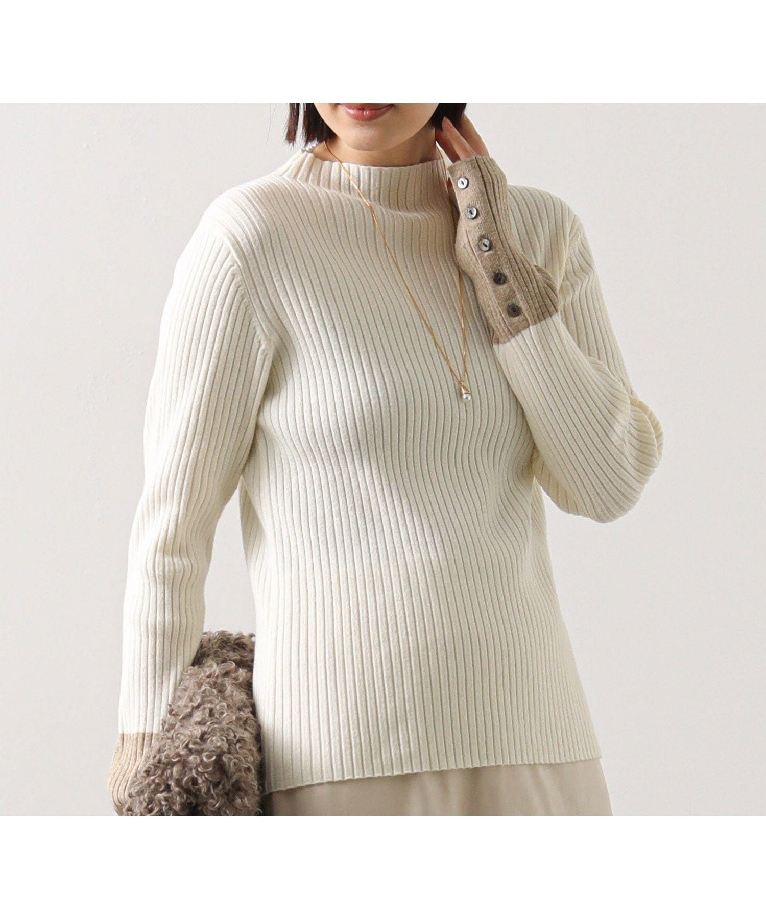 【グレディブリリアン/Gready Brilliant】のGready Brilliant/5_リブボトルN袖バイカラー インテリア・キッズ・メンズ・レディースファッション・服の通販 founy(ファニー) 　ファッション　Fashion　レディースファッション　Fashion for Women　トップス・カットソー　Cut & Sew Tops　コンパクト　Compact, Small Size　ベスト　Vest, Waistcoat　ボトルネック　Bottle Neck, Mock Neck　人気　Popular, Best Seller　OFxBE|ID: prp329100004825499 ipo3291000000035100095