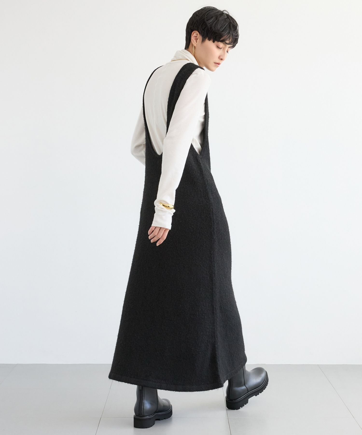 【バンヤードストーム/BARNYARDSTORM】の2WAYシャギーニットワンピ インテリア・キッズ・メンズ・レディースファッション・服の通販 founy(ファニー) 　ファッション　Fashion　レディースファッション　Fashion for Women　ワンピース　Dresses　ニットワンピース　Knit Dresses　インナー　Innerwear　カットソー　Cut and Sewn Top　タートルネック　Turtleneck, High Neck　デニム　Denim, Jeans Material　ボトム　Bottoms, Lower Wear　ブラック19|ID: prp329100004825503 ipo3291000000035100177