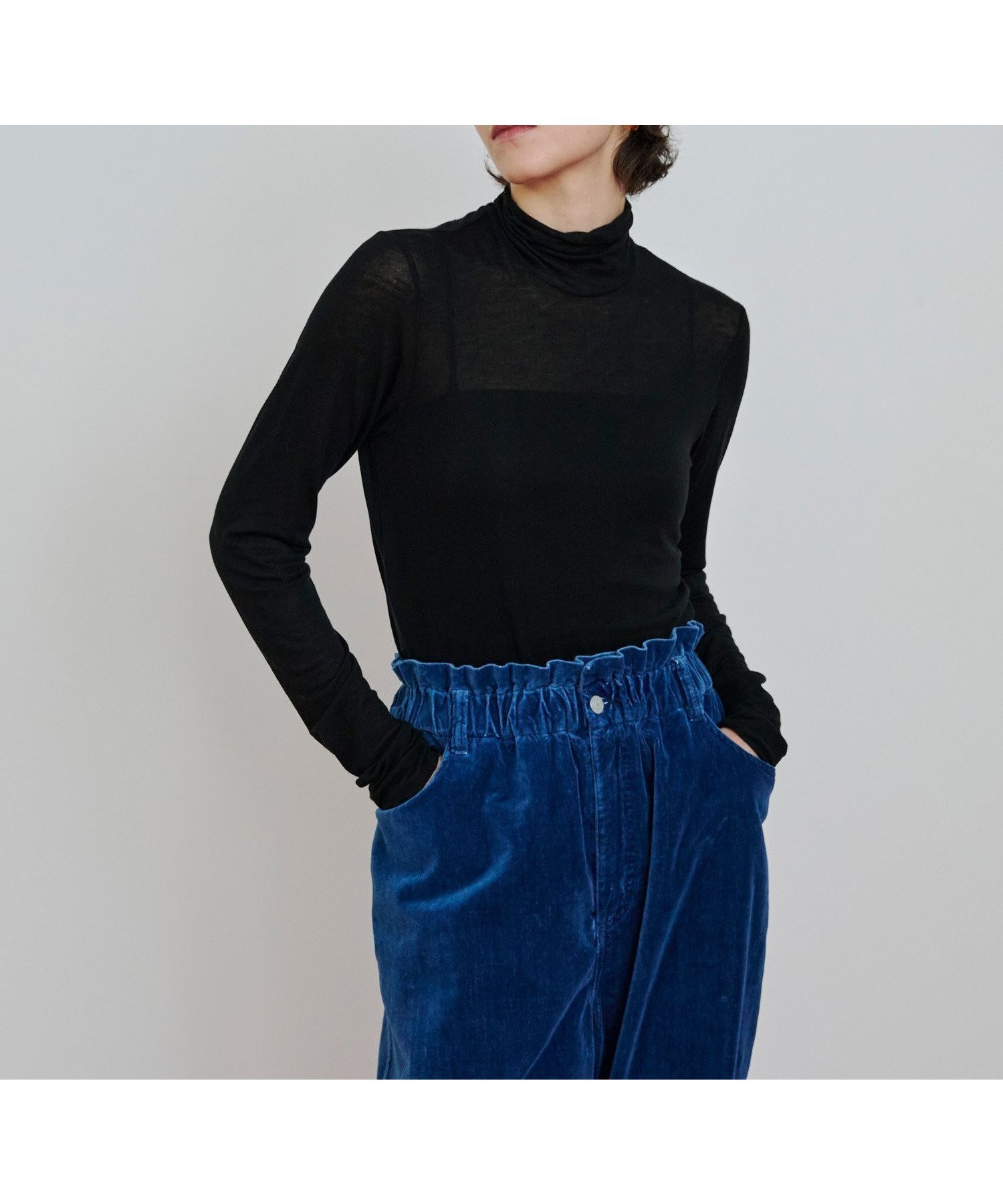 【ハウス オブ ロータス/HOUSE OF LOTUS】のシアータートルネックプルオーバー インテリア・キッズ・メンズ・レディースファッション・服の通販 founy(ファニー) 　ファッション　Fashion　レディースファッション　Fashion for Women　トップス・カットソー　Cut & Sew Tops　カジュアルプルオーバー・ニットトップス　Pullovers & Knit Tops / Casual Pullovers　タートルネック・ハイネックトップス　Turtlenecks & High-Neck Tops　なめらか　Smooth, Silky Texture　カットソー　Cut and Sewn Top　ジャケット　Jacket, Outerwear　ハイネック　High Neck, Mock Neck　ロング　Long, Long-Length　エレガント 上品　Elegant　A/W・秋冬　Autumn/Winter　ブラック|ID: prp329100004825522 ipo3291000000035100395