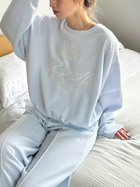 【スナイデル ホーム/SNIDEL HOME】のスウェットプルオーバー 人気、トレンドファッション・服の通販 founy(ファニー) ファッション Fashion レディースファッション Fashion for Women トップス・カットソー Cut & Sew Tops レディースパーカー・カジュアルフーディー Casual Hoodies & Sweatshirts カジュアルプルオーバー・ニットトップス Pullovers & Knit Tops / Casual Pullovers スウェット・クルーネックトップス Sweatshirts & Crewnecks / Relaxed Fit Sweat Tops おすすめ Recommended / Our Picks エレガント 上品 Elegant スマート Smart, Elegant トレンド Trend, Trending Now フロント Front, Front Design ロング Long, Long-Length thumbnail LBLU[081]|ID: prp329100004825540 ipo3291000000035100525