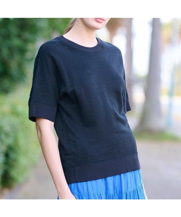 【ドレステリア/DRESSTERIOR】の【毎年人気!/洗える】リネン裏毛ハーフスリーブプルオーバー インテリア・キッズ・メンズ・レディースファッション・服の通販 founy(ファニー) 　ファッション　Fashion　レディースファッション　Fashion for Women　トップス・カットソー　Cut & Sew Tops　カジュアルプルオーバー・ニットトップス　Pullovers & Knit Tops / Casual Pullovers　洗える　Machine Washable　コーティング　Coating, Coated Finish　スマート　Smart, Elegant　スリーブ　Sleeve, Long Sleeve / Short Sleeve　セットアップ　Set-Up, Coordinated Outfit　ドレス　Dress, One-Piece　定番　Standard, Basic Item　人気　Popular, Best Seller　ハーフ　Half, Half-Length　フランス　France, French　リネン　Linen, Linen Fabric　ループ　Loop, Loop Knit　夏　Summer　エレガント 上品　Elegant　ブラック|ID: prp329100004825549 ipo3291000000035100559