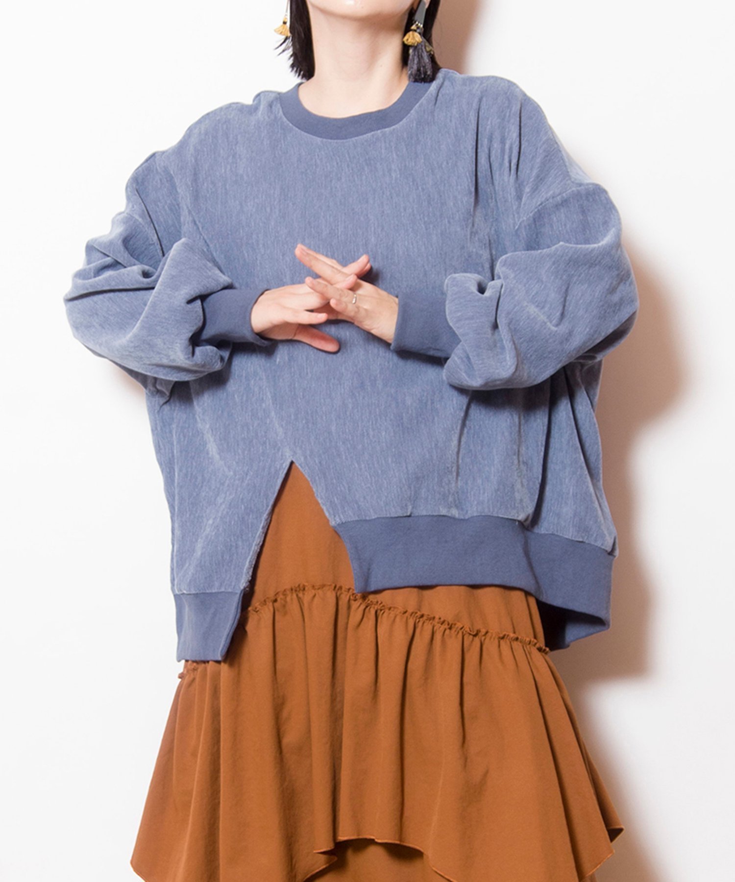 【オズモーシス/OSMOSIS】のビッグプルオーバー インテリア・キッズ・メンズ・レディースファッション・服の通販 founy(ファニー) 　ファッション　Fashion　レディースファッション　Fashion for Women　トップス・カットソー　Cut & Sew Tops　カジュアルプルオーバー・ニットトップス　Pullovers & Knit Tops / Casual Pullovers　カットソー　Cut and Sewn Top　コーデュロイ　Corduroy, Cord Fabric　ビッグ　Big, Oversized　再入荷　Restock / Back in Stock　A/W・秋冬　Autumn/Winter　L.BLUE|ID: prp329100004825563 ipo3291000000035100710