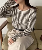 【カプリシューレマージュ/CAPRICIEUX LEMAGE】のバックUネッククロップボーダーTシャツ 人気、トレンドファッション・服の通販 founy(ファニー) ファッション Fashion レディースファッション Fashion for Women トップス・カットソー Cut & Sew Tops シャツ・ブラウス・オフィスカジュアル Elegant Blouses & Button-Ups ロングTシャツ・Tシャツ Longline T-Shirts & Tees バッグ Bags おすすめ Recommended / Our Picks インナー Innerwear ギャザー Gathered, Ruffled シンプル Simple, Minimal ジャケット Jacket, Outerwear デニム Denim, Jeans Material バイアス Bias, Diagonal Cut バランス Balance, Style Balance ボーダー Border, Stripe マキシ Maxi, Full Length ラウンド Round, Round Neck thumbnail オフホワイト|ID: prp329100004825567 ipo3291000000035100774