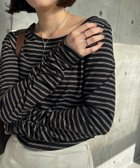 【カプリシューレマージュ/CAPRICIEUX LEMAGE】のバックUネッククロップボーダーTシャツ 人気、トレンドファッション・服の通販 founy(ファニー) ファッション Fashion レディースファッション Fashion for Women トップス・カットソー Cut & Sew Tops シャツ・ブラウス・オフィスカジュアル Elegant Blouses & Button-Ups ロングTシャツ・Tシャツ Longline T-Shirts & Tees バッグ Bags おすすめ Recommended / Our Picks インナー Innerwear ギャザー Gathered, Ruffled シンプル Simple, Minimal ジャケット Jacket, Outerwear デニム Denim, Jeans Material バイアス Bias, Diagonal Cut バランス Balance, Style Balance ボーダー Border, Stripe マキシ Maxi, Full Length ラウンド Round, Round Neck thumbnail ブラック|ID: prp329100004825567 ipo3291000000035100776