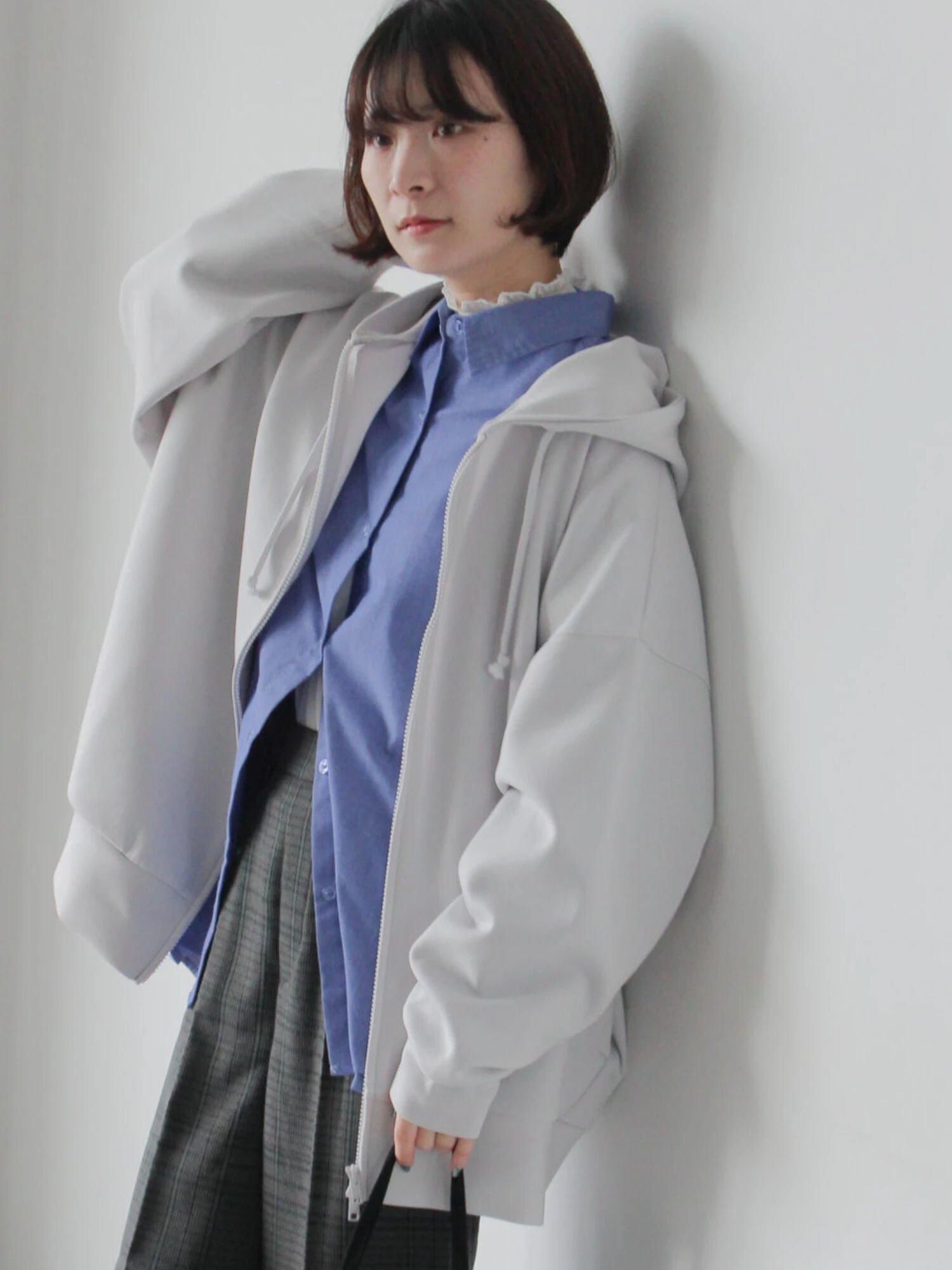 【サマンサモスモス/Samansa Mos2】のダンボールジップパーカー インテリア・キッズ・メンズ・レディースファッション・服の通販 founy(ファニー) 　ファッション　Fashion　レディースファッション　Fashion for Women　トップス・カットソー　Cut & Sew Tops　レディースパーカー・カジュアルフーディー　Casual Hoodies & Sweatshirts　インナー　Innerwear　ジップ　Zip, Zipper　エレガント 上品　Elegant　Sグレー|ID: prp329100004825591 ipo3291000000035101119