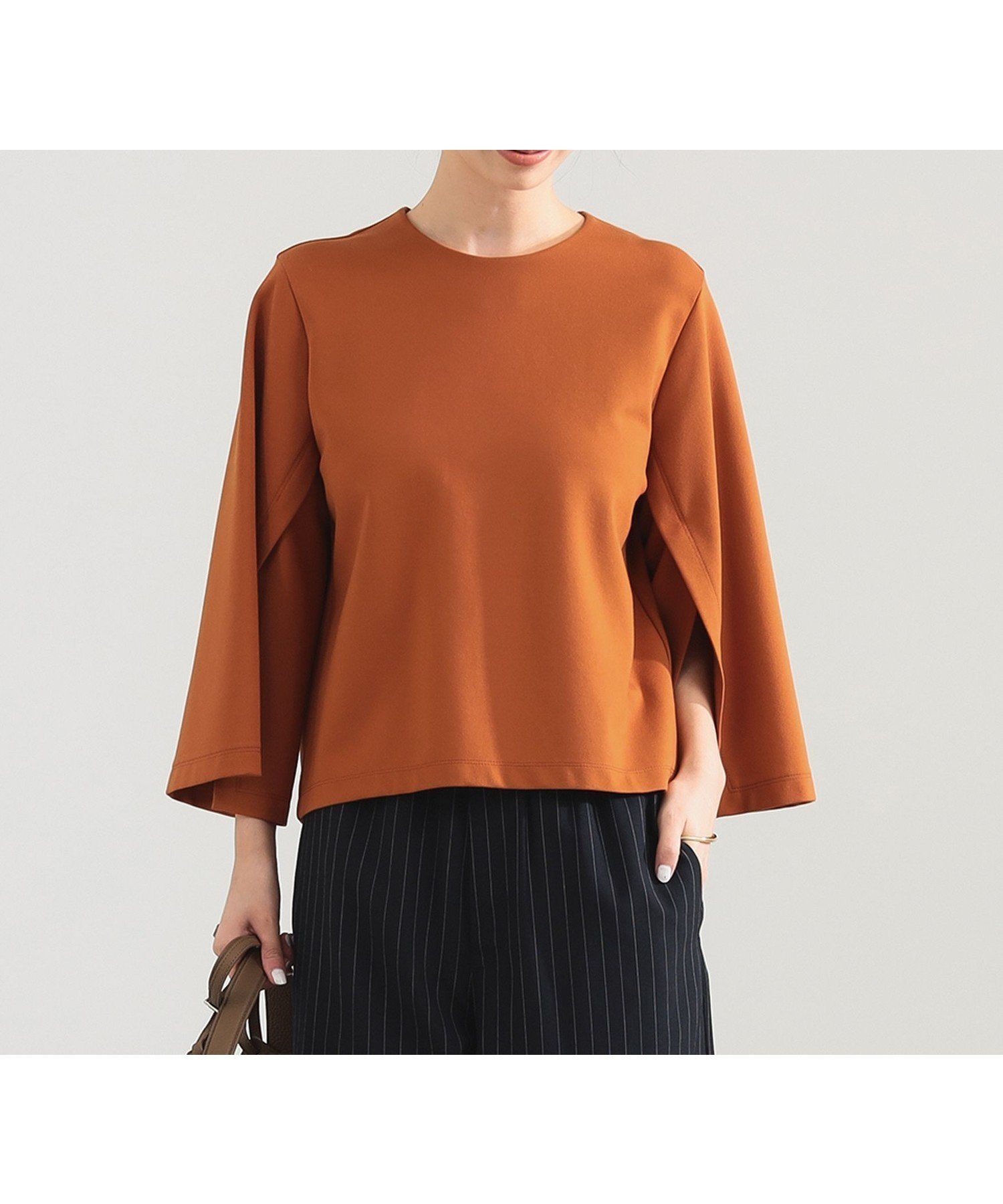 【デミルクス ビームス/Demi-Luxe BEAMS】の【12/25新規値下げ】レーヨン ナイロン ポンチスリット プルオーバー 人気、トレンドファッション・服の通販 founy(ファニー) 　ファッション　Fashion　レディースファッション　Fashion for Women　トップス・カットソー　Cut & Sew Tops　カジュアルプルオーバー・ニットトップス　Pullovers & Knit Tops / Casual Pullovers　エレガント 上品　Elegant　カットソー　Cut and Sewn Top　シンプル　Simple, Minimal　ストレッチ　Stretch, Stretchy Fabric　スリット　Slit, Slit Detail　デニム　Denim, Jeans Material　ワイド　Wide, Wide Fit　おすすめ　Recommended / Our Picks　 other-1|ID: prp329100004825598 ipo3291000000035101191