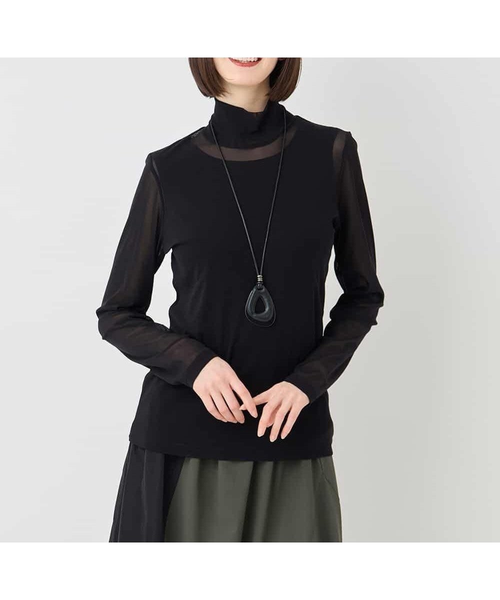 【ヒロコビス/HIROKO BIS】のハイネックシアープルオーバー /洗濯機で洗える インテリア・キッズ・メンズ・レディースファッション・服の通販 founy(ファニー) ファッション Fashion レディースファッション Fashion for Women トップス・カットソー Cut & Sew Tops カジュアルプルオーバー・ニットトップス Pullovers & Knit Tops / Casual Pullovers おすすめ Recommended / Our Picks インナー Innerwear エアリー Airy Texture シアー Sheer, See-Through ストレート Straight, Straight Cut チュール Tulip, Tulip Motif ハイネック High Neck, Mock Neck ボックス Boxy, Box Shape 洗える Machine Washable ブラック|ID: prp329100004825599 ipo3291000000035101198