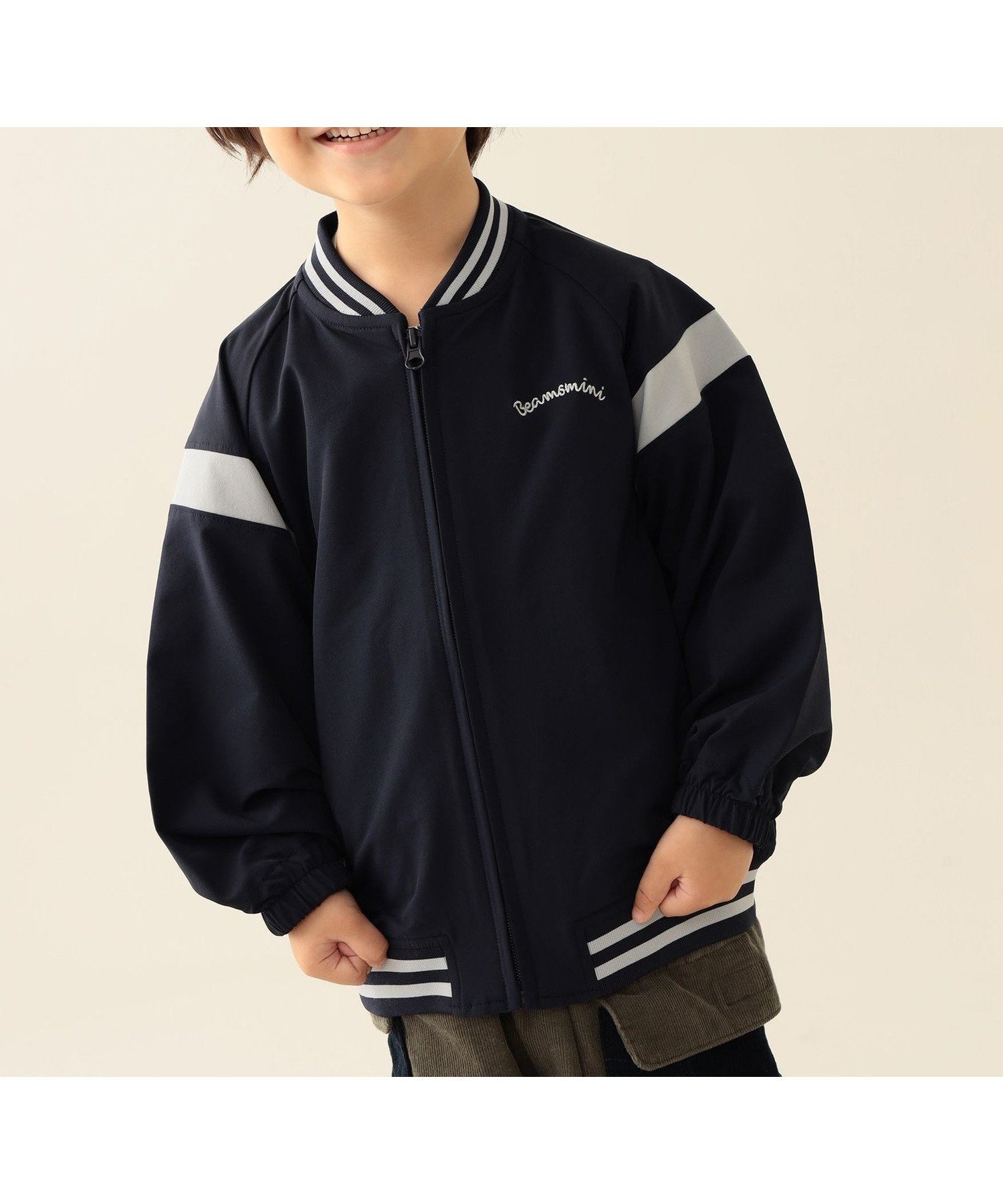 【ビームス ミニ/BEAMS mini / KIDS】の撥水 ストレッチ スタジャン (90~150cm) 25AW 防寒 通園 通学 インテリア・キッズ・メンズ・レディースファッション・服の通販 founy(ファニー) 　ファッション　Fashion　キッズファッション　Fashion for Kids　春　Spring　秋　Autumn　カーディガン　Cardigan, Knitwear　クラシック　Classic, Timeless Style　軽量　Lightweight, Ultra Light　ストレッチ　Stretch, Stretchy Fabric　ベーシック　Basic, Essential　防寒　Cold Protection, Winter-Ready　冬　Winter / This Winter　2025年　2025　2025-2026秋冬・A/W　Autumn/Winter 2025–26 AW25–26　NAVY|ID: prp329100004825729 ipo3291000000035107544