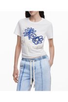 【デシグアル/Desigual】のフラワーコードTシャツ 人気、トレンドファッション・服の通販 founy(ファニー) ファッション Fashion レディースファッション Fashion for Women トップス・カットソー Cut & Sew Tops シャツ・ブラウス・オフィスカジュアル Elegant Blouses & Button-Ups ロングTシャツ・Tシャツ Longline T-Shirts & Tees カラフル Colorful Design シューズ Shoes, Footwear デニム Denim, Jeans Material パターン Pattern, Design Print パッチワーク Patchwork, Mixed Fabric フラワー Flower, Floral プリント Print, Printed Pattern メンズ Men's, Menswear 半袖 Short Sleeve, Half Sleeve thumbnail ホワイト/1001|ID: prp329100004825735 ipo3291000000035107633