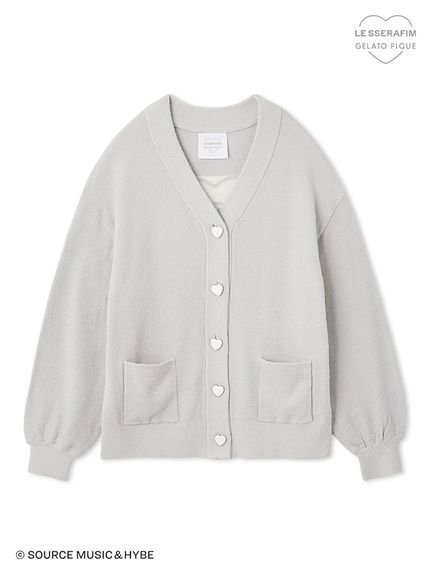 【ジェラート ピケ/gelato pique】の【LE SSERAFIM】スムーズィーカーディガン インテリア・キッズ・メンズ・レディースファッション・服の通販 founy(ファニー) 　ファッション　Fashion　レディースファッション　Fashion for Women　トップス・カットソー　Cut & Sew Tops　カーディガン・羽織り　Layered Style Cardigans　おすすめ　Recommended / Our Picks　なめらか　Smooth, Silky Texture　カーディガン　Cardigan, Knitwear　サテン　Satin, Glossy Fabric　ショート　Short, Short Length　スマート　Smart, Elegant　セットアップ　Set-Up, Coordinated Outfit　LGRY[005]|ID: prp329100004825822 ipo3291000000035108652
