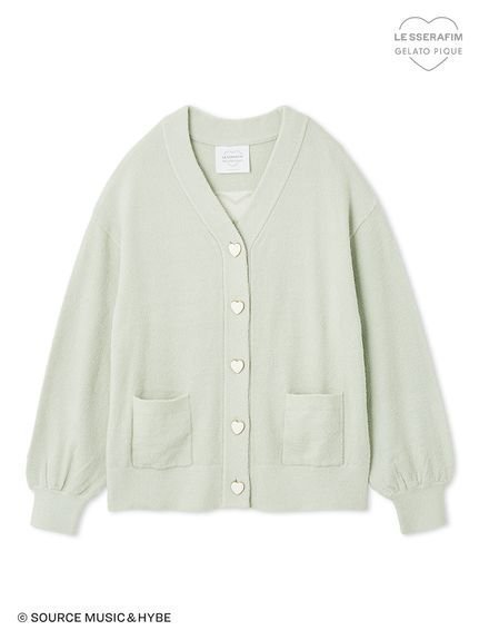 【ジェラート ピケ/gelato pique】の【LE SSERAFIM】スムーズィーカーディガン インテリア・キッズ・メンズ・レディースファッション・服の通販 founy(ファニー) 　ファッション　Fashion　レディースファッション　Fashion for Women　トップス・カットソー　Cut & Sew Tops　カーディガン・羽織り　Layered Style Cardigans　おすすめ　Recommended / Our Picks　なめらか　Smooth, Silky Texture　カーディガン　Cardigan, Knitwear　サテン　Satin, Glossy Fabric　ショート　Short, Short Length　スマート　Smart, Elegant　セットアップ　Set-Up, Coordinated Outfit　GRN[024]|ID: prp329100004825822 ipo3291000000035108653