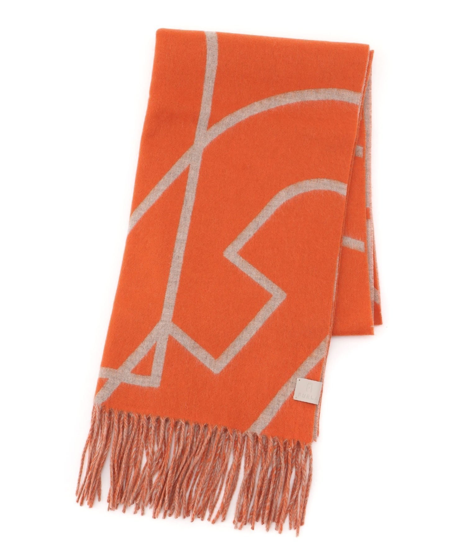 【ムーンバット/MOONBAT】のFURLA/ウール100% ジャガード リバーシブルストール インテリア・キッズ・メンズ・レディースファッション・服の通販 founy(ファニー) 　ファッション　Fashion　レディースファッション　Fashion for Women　ストール　Stole, Wrap　フリンジ　Fringe, Tassel　リバーシブル　Reversible, Two-Sided　A/W・秋冬　Autumn/Winter　オレンジ|ID: prp329100004825825 ipo3291000000035176132