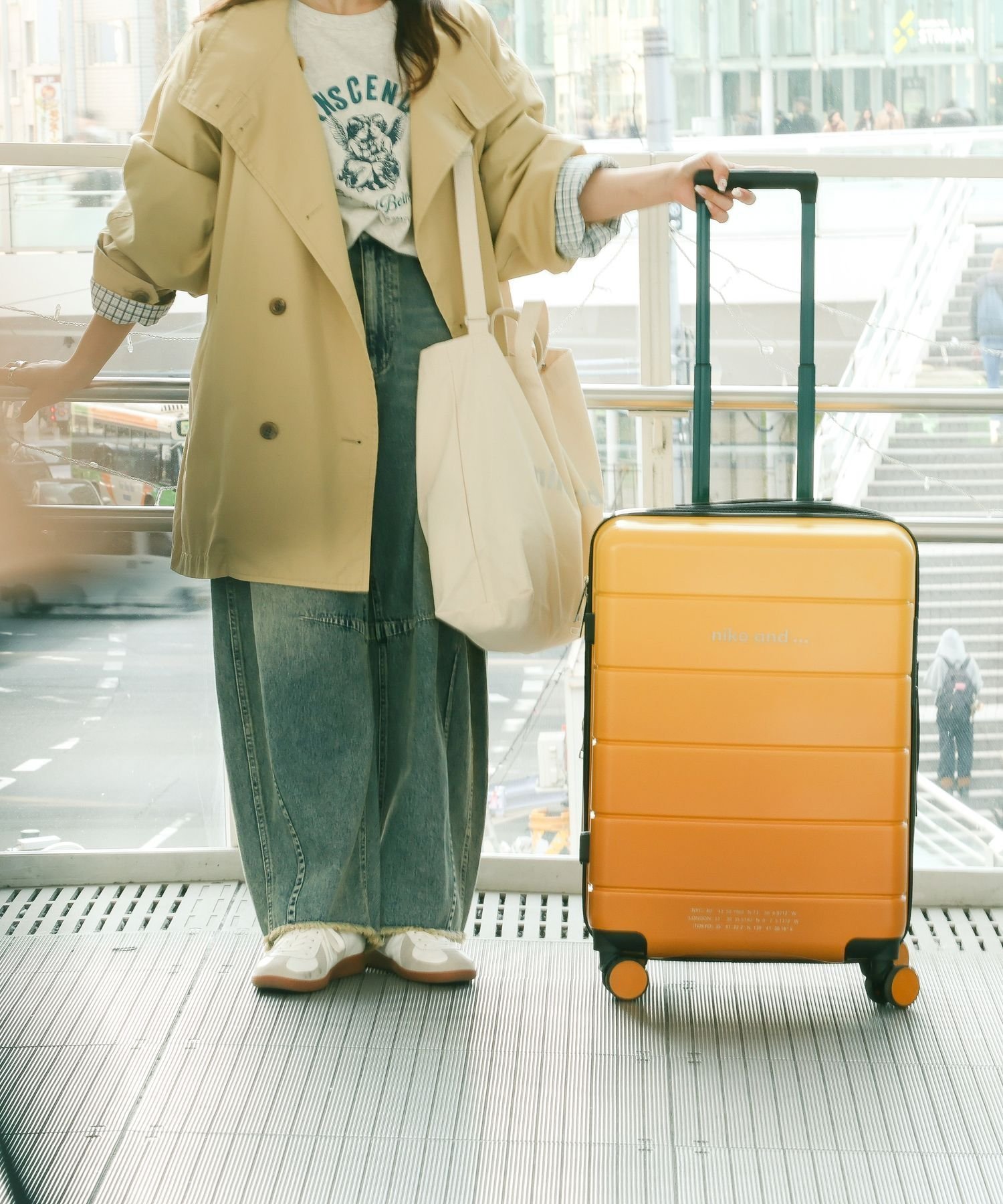 【ニコアンド/niko and】のオリジナルニコロゴキャリーケースM/容量55-62L インテリア・キッズ・メンズ・レディースファッション・服の通販 founy(ファニー) 　ファッション　Fashion　レディースファッション　Fashion for Women　おすすめ　Recommended / Our Picks　グラデーション　Gradient, Ombre　トラベル　Travel, Travel Gear　旅行　Travel　イエロー【NEW】|ID: prp329100004825839 ipo3291000000035176207