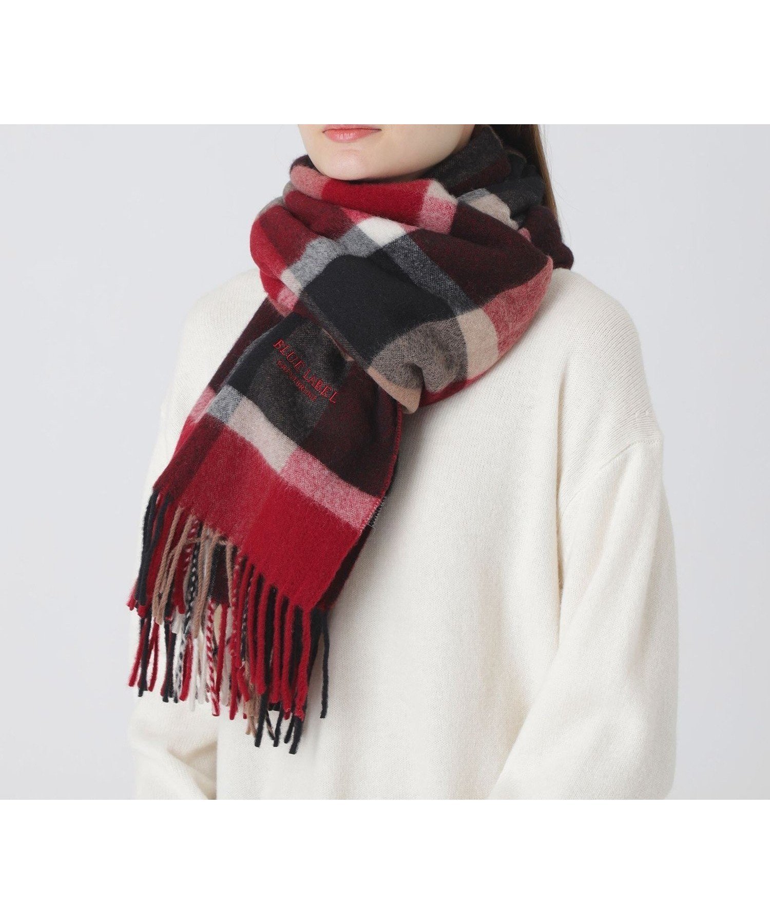 【ブルーレーベル クレストブリッジ/BLUE LABEL CRESTBRIDGE】のクレストブリッジチェックウォッシャブルカシミヤストール インテリア・キッズ・メンズ・レディースファッション・服の通販 founy(ファニー) 　ファッション　Fashion　レディースファッション　Fashion for Women　ストール　Stole, Wrap　羽織　Haori, Light Jacket　レッド|ID: prp329100004825861 ipo3291000000035108969