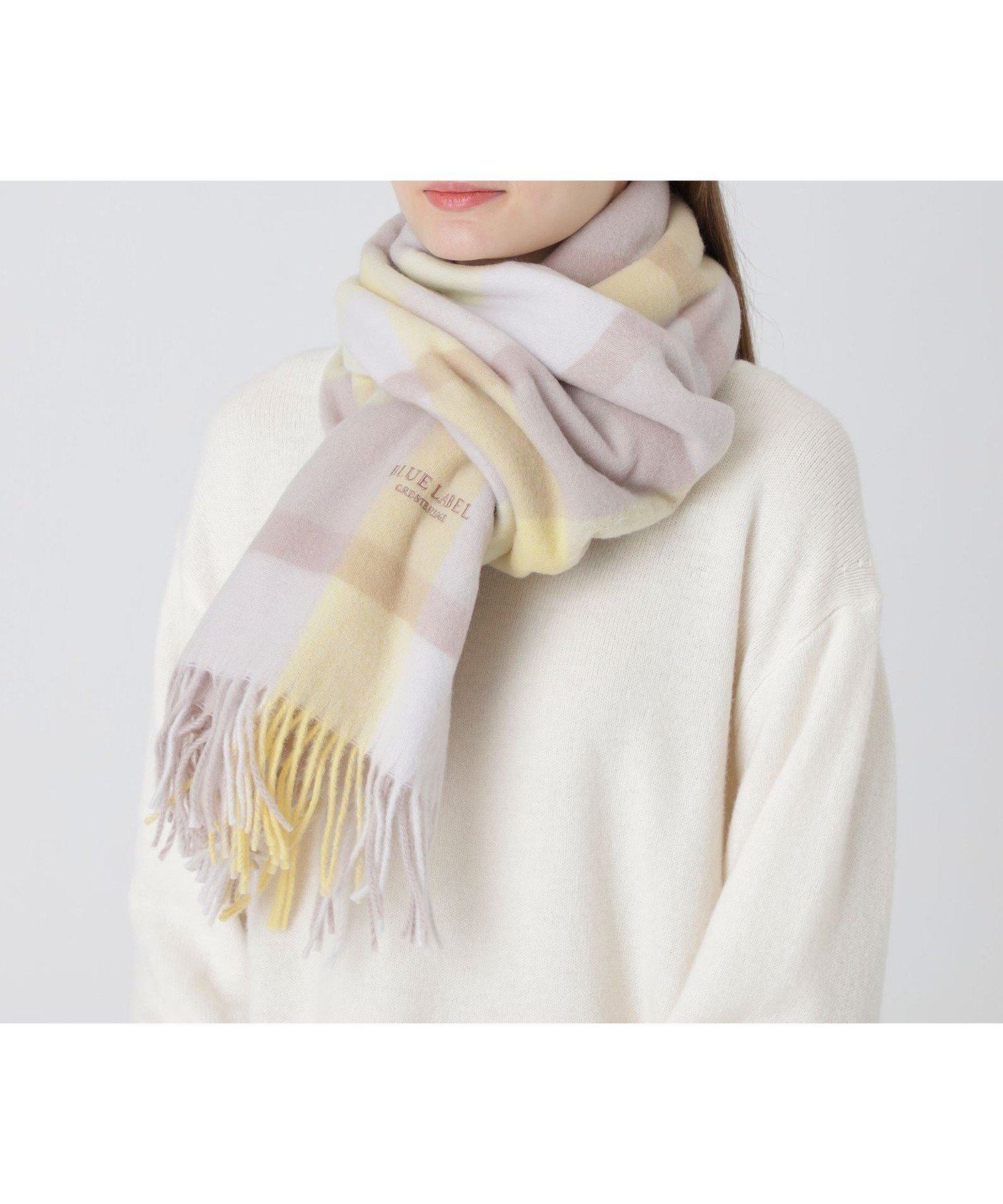 【ブルーレーベル クレストブリッジ/BLUE LABEL CRESTBRIDGE】のクレストブリッジチェックウォッシャブルカシミヤストール インテリア・キッズ・メンズ・レディースファッション・服の通販 founy(ファニー) 　ファッション　Fashion　レディースファッション　Fashion for Women　ストール　Stole, Wrap　羽織　Haori, Light Jacket　イエロー|ID: prp329100004825861 ipo3291000000035108971