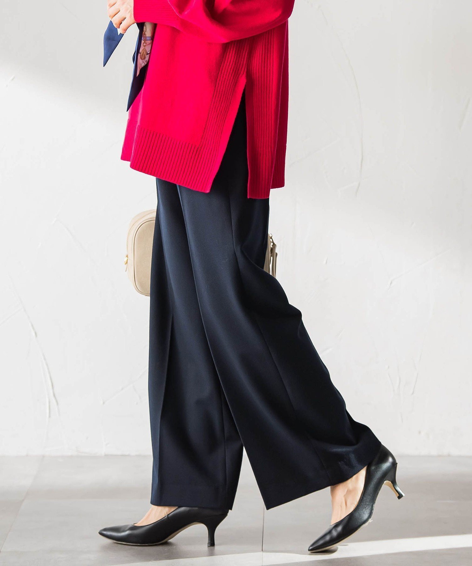 【ロートレ アモン/LAUTRE AMONT】の両面起毛ドロストワイドパンツ インテリア・キッズ・メンズ・レディースファッション・服の通販 founy(ファニー) 　ファッション　Fashion　レディースファッション　Fashion for Women　パンツ　Pants & Trousers　秋　Autumn　カットソー　Cut and Sewn Top　ジャケット　Jacket, Outerwear　ストレッチ　Stretch, Stretchy Fabric　ドローストリング　Drawstring, Pull Cord　定番　Standard, Basic Item　バランス　Balance, Style Balance　ポケット　Pocket, Pocket Detail　防寒　Cold Protection, Winter-Ready　リラックス　Relax, Relaxed Fit　ワイド　Wide, Wide Fit　冬　Winter / This Winter　A/W・秋冬　Autumn/Winter　おすすめ　Recommended / Our Picks　エレガント 上品　Elegant　ビジネス 仕事 通勤　Business / Work / Commuting　2025年　2025　2025-2026秋冬・A/W　Autumn/Winter 2025–26 AW25–26　ネイビー|ID: prp329100004825867 ipo3291000000035187442