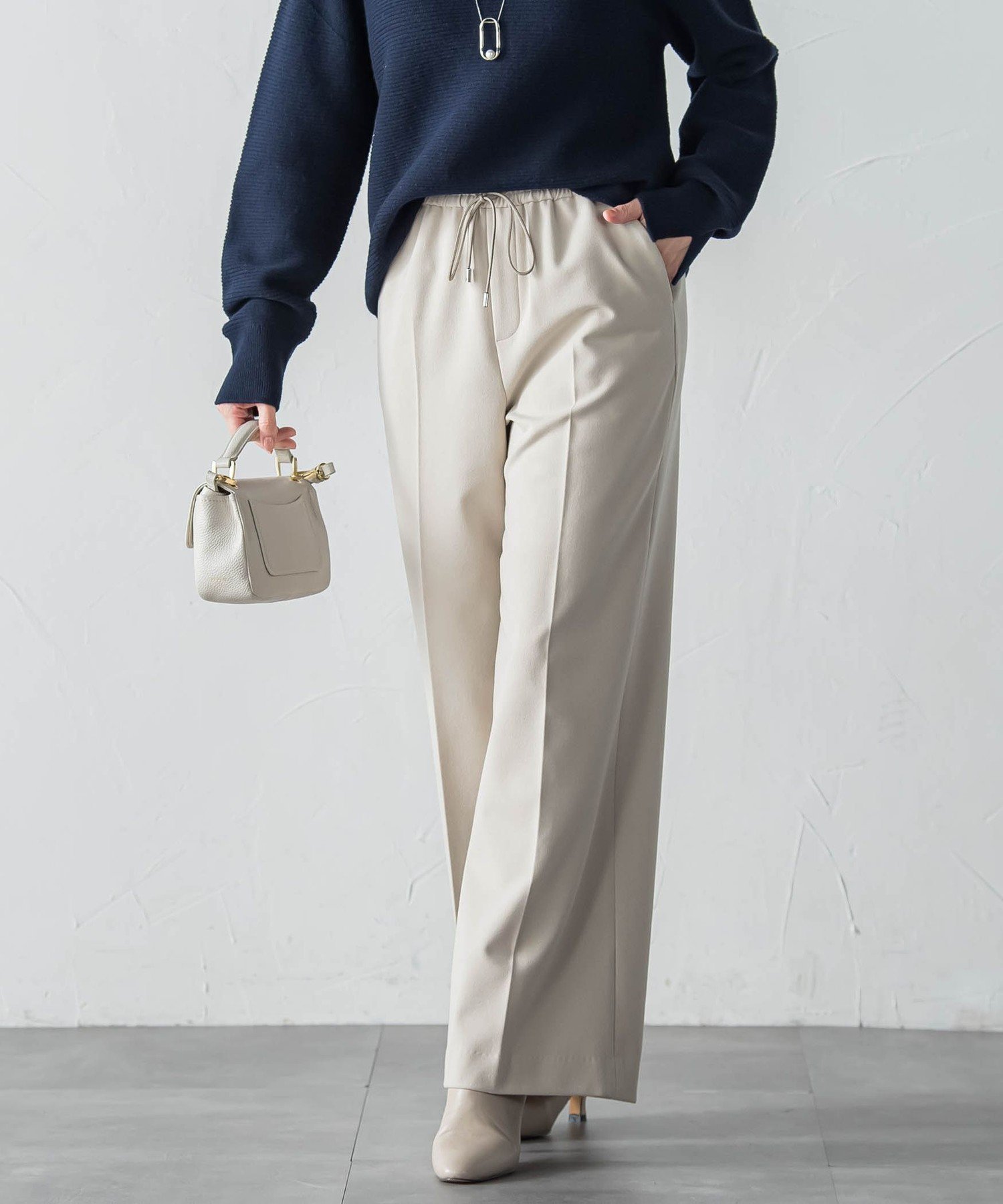 【ロートレ アモン/LAUTRE AMONT】の両面起毛ドロストワイドパンツ インテリア・キッズ・メンズ・レディースファッション・服の通販 founy(ファニー) 　ファッション　Fashion　レディースファッション　Fashion for Women　パンツ　Pants & Trousers　秋　Autumn　カットソー　Cut and Sewn Top　ジャケット　Jacket, Outerwear　ストレッチ　Stretch, Stretchy Fabric　ドローストリング　Drawstring, Pull Cord　定番　Standard, Basic Item　バランス　Balance, Style Balance　ポケット　Pocket, Pocket Detail　防寒　Cold Protection, Winter-Ready　リラックス　Relax, Relaxed Fit　ワイド　Wide, Wide Fit　冬　Winter / This Winter　A/W・秋冬　Autumn/Winter　おすすめ　Recommended / Our Picks　エレガント 上品　Elegant　ビジネス 仕事 通勤　Business / Work / Commuting　2025年　2025　2025-2026秋冬・A/W　Autumn/Winter 2025–26 AW25–26　ベージュ|ID: prp329100004825867 ipo3291000000035187445