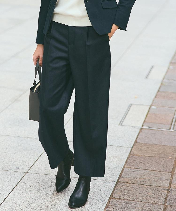 【リフレクト/Reflect】の【腰周りすっきり◎】ワイドクロップドパンツ インテリア・キッズ・メンズ・レディースファッション・服の通販 founy(ファニー) 　ファッション　Fashion　レディースファッション　Fashion for Women　パンツ　Pants & Trousers　スマート　Smart, Elegant　フェルト　Felt, Felt Fabric　ポケット　Pocket, Pocket Detail　ワイド　Wide, Wide Fit　ブラック|ID: prp329100004825904 ipo3291000000035109344