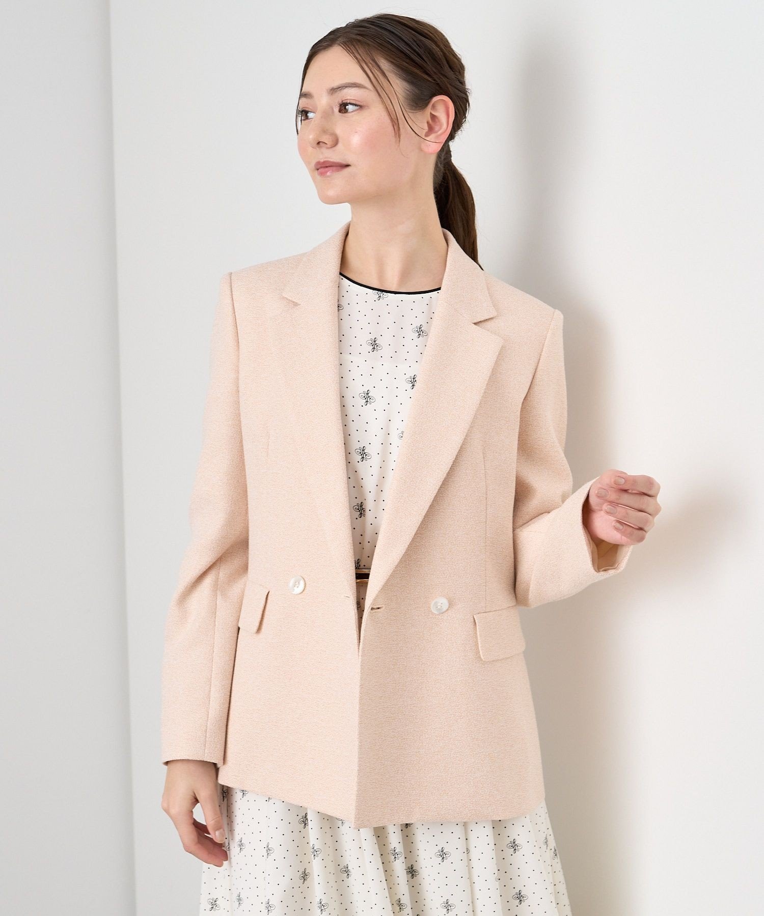 【アナイ/ANAYI】の【セットアップ対応商品】バスケットツイードダブル ジャケット インテリア・キッズ・メンズ・レディースファッション・服の通販 founy(ファニー) 　ファッション　Fashion　レディースファッション　Fashion for Women　アウター　Coat / Outerwear Collection　レディースジャケット・軽アウター　Jackets　シンプル　Simple, Minimal　ジャケット　Jacket, Outerwear　スマート　Smart, Elegant　セットアップ　Set-Up, Coordinated Outfit　ダウン　Down, Puffer　ダブル　Double, Double-Breasted　ツイード　Twill, Twill Weave　バスケット　Basket, Basket Bag　ミックス　Mix, Mixed Style　S/S・春夏　SS, Spring/Summer, Warm Season　再入荷　Restock / Back in Stock　夏　Summer　pink|ID: prp329100004825915 ipo3291000000035109503