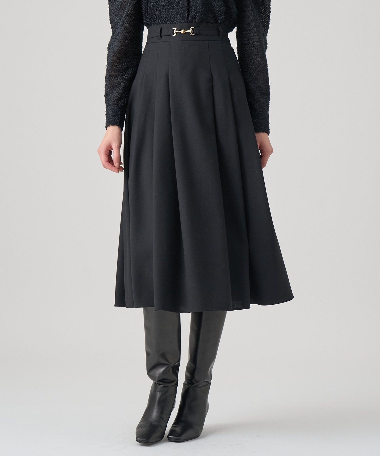 【アナイ/ANAYI】のウールジョーゼットビットベルトスカート インテリア・キッズ・メンズ・レディースファッション・服の通販 founy(ファニー) ファッション Fashion レディースファッション Fashion for Women スカート Skirts ベルト&ウエストマーク Belts & Waist Accessories シルク Silk, 100% Silk ジョーゼット Georgette, Semi-Sheer Fabric スマート Smart, Elegant 無地 Plain, Solid Color A/W・秋冬 Autumn/Winter 再入荷 Restock / Back in Stock おすすめ Recommended / Our Picks ビジネス 仕事 通勤 Business / Work / Commuting black|ID: prp329100004825923 ipo3291000000035159715