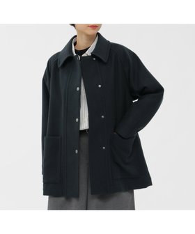【マーガレットハウエル/MARGARET HOWELL】のBASIC WOOL MELTON COAT 人気、トレンドファッション・服の通販 founy(ファニー) ファッション Fashion レディースファッション Fashion for Women アウター Coat / Outerwear Collection コート・ロングコート・ピーコート Long Coats, Peacoats & More シンプル Simple, Minimal スリーブ Sleeve, Long Sleeve / Short Sleeve ドット Polka Dot, Dot Pattern ポケット Pocket, Pocket Detail メルトン Melton, Heavy Wool リラックス Relax, Relaxed Fit エレガント 上品 Elegant |ID:prp329100004825948