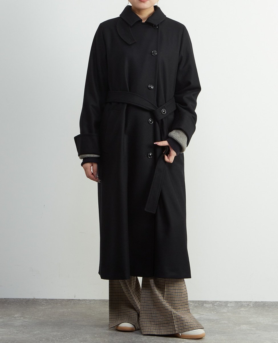 【ソフィット/Soffitto】の【定番】圧縮メルトンスタンドカラーコート インテリア・キッズ・メンズ・レディースファッション・服の通販 founy(ファニー) 　ファッション　Fashion　レディースファッション　Fashion for Women　アウター　Coat / Outerwear Collection　コート・ロングコート・ピーコート　Long Coats, Peacoats & More　スタンド　Stand Collar, Upright Stand　メルトン　Melton, Heavy Wool　人気　Popular, Best Seller　別注　Limited Edition, Custom Order　定番　Standard, Basic Item　ブラック|ID: prp329100004825979 ipo3291000000035110488