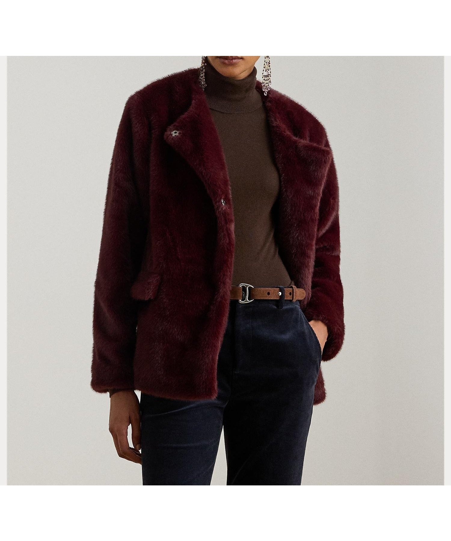 【ラルフローレン/RALPH LAUREN】のフェイクファー コート インテリア・キッズ・メンズ・レディースファッション・服の通販 founy(ファニー) 　ファッション　Fashion　レディースファッション　Fashion for Women　アウター　Coat / Outerwear Collection　コート・ロングコート・ピーコート　Long Coats, Peacoats & More　ストレート　Straight, Straight Cut　フィット　Fit, Slim Fit　フェイクファー　Faux Fur, Imitation Fur　フラップ　Flap, Flap Pocket　フロント　Front, Front Design　ポケット　Pocket, Pocket Detail　長袖　Long Sleeve, Full Sleeve　600レッド|ID: prp329100004825985 ipo3291000000035233579