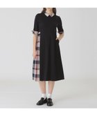 【ブルーレーベル クレストブリッジ/BLUE LABEL CRESTBRIDGE】のピマコットンプレーティング天竺パーシャルチェックドレス ブラック|ID: prp329100004825988 ipo3291000000035170856