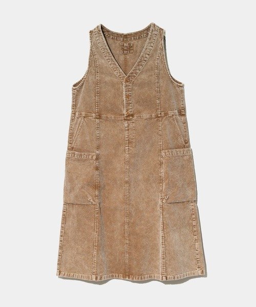 【ゴースローキャラバン/go slow caravan】のmililopiulu/ミリロピュール コーデュロイVカットジャンスカ (WOMENS) インテリア・キッズ・メンズ・レディースファッション・服の通販 founy(ファニー) 　ファッション　Fashion　レディースファッション　Fashion for Women　インナー　Innerwear　コーデュロイ　Corduroy, Cord Fabric　ジャンスカ　Jumper Skirt, Pinafore Dress　スウェット / スエット　Sweatshirt, Sweatwear　ストレート　Straight, Straight Cut　タートルネック　Turtleneck, High Neck　A/W・秋冬　Autumn/Winter　ベージュ|ID: prp329100004826002 ipo3291000000035110864