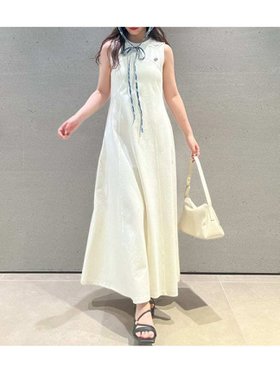 【リリーブラウン/Lily Brown】のLB刺繍カットロングワンピース 人気、トレンドファッション・服の通販 founy(ファニー) ファッション Fashion レディースファッション Fashion for Women ワンピース Dresses カットソー Cut and Sewn Top スマート Smart, Elegant フィット Fit, Slim Fit エレガント 上品 Elegant 夏 Summer |ID:prp329100004826032