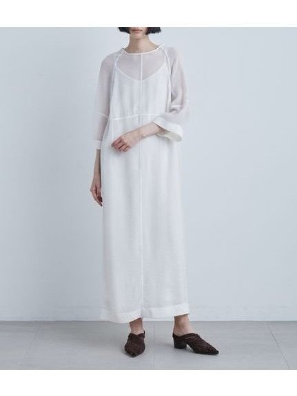 【ミースロエ/MIESROHE】のシアーコンフォートOP 人気、トレンドファッション・服の通販 founy(ファニー) ファッション Fashion レディースファッション Fashion for Women ワンピース Dresses インナーキャミ Inner Camisole オーガンジー Organza Fabric キュプラ Cupro, Eco Fabric ストレート Straight, Straight Cut スマート Smart, Elegant other-1|ID: prp329100004826068 ipo3291000000035112226