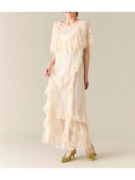 【リリーブラウン/Lily Brown】のプラントレースドレス インテリア・キッズ・メンズ・レディースファッション・服の通販 founy(ファニー) 　ファッション　Fashion　レディースファッション　Fashion for Women　ワンピース　Dresses　フォーマル・パーティードレス・結婚式用ドレス　Elegant & Casual Dresses　インナー　Innerwear　オケージョン　Occasion Wear　カットソー　Cut and Sewn Top　キャミソール　Camisole, Spaghetti Strap Top　スマート　Smart, Elegant　透かし　Cut-Out, Lacework　デニム　Denim, Jeans Material　ドレス　Dress, One-Piece　モチーフ　Motif, Design Theme　レース　Lace, Lace Fabric　WHT[001]|ID: prp329100004826077 ipo3291000000035134610