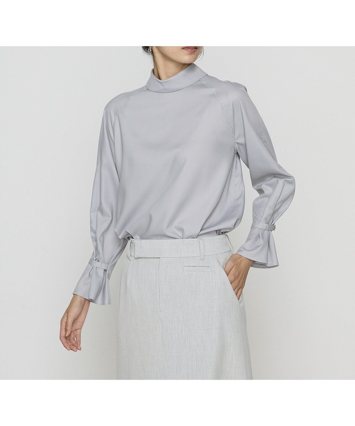 【コムサ/COMME CA】のフルダルスパンマイクロピーチ ブラウス 人気、トレンドファッション・服の通販 founy(ファニー) 　ファッション　Fashion　レディースファッション　Fashion for Women　トップス・カットソー　Cut & Sew Tops　シャツ・ブラウス・オフィスカジュアル　Elegant Blouses & Button-Ups　シンプル　Simple, Minimal　スリーブ　Sleeve, Long Sleeve / Short Sleeve　ハイネック　High Neck, Mock Neck　リボン　Ribbon, Bow　おすすめ　Recommended / Our Picks　エレガント 上品　Elegant　 other-1|ID: prp329100004826083 ipo3291000000035112367