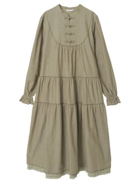 【ピンクハウス/PINK HOUSE】のローンフリル使いダンガリーワンピース 人気、トレンドファッション・服の通販 founy(ファニー) ファッション Fashion レディースファッション Fashion for Women ワンピース Dresses スタンド Stand Collar, Upright Stand ダンガリー Dungaree, Chambray ネップ Nepp, Slub Yarn フリル Frill, Ruffle フロント Front, Front Design ヨーク Yoke, Yoke Design エレガント 上品 Elegant 春 Spring |ID:prp329100004826087