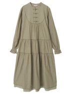 【ピンクハウス/PINK HOUSE】のローンフリル使いダンガリーワンピース 人気、トレンドファッション・服の通販 founy(ファニー) ファッション Fashion レディースファッション Fashion for Women ワンピース Dresses スタンド Stand Collar, Upright Stand ダンガリー Dungaree, Chambray ネップ Nepp, Slub Yarn フリル Frill, Ruffle フロント Front, Front Design ヨーク Yoke, Yoke Design エレガント 上品 Elegant 春 Spring thumbnail カーキ|ID: prp329100004826087 ipo3291000000035112421