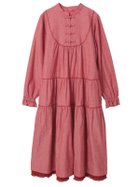 【ピンクハウス/PINK HOUSE】のローンフリル使いダンガリーワンピース 人気、トレンドファッション・服の通販 founy(ファニー) ファッション Fashion レディースファッション Fashion for Women ワンピース Dresses スタンド Stand Collar, Upright Stand ダンガリー Dungaree, Chambray ネップ Nepp, Slub Yarn フリル Frill, Ruffle フロント Front, Front Design ヨーク Yoke, Yoke Design エレガント 上品 Elegant 春 Spring thumbnail アカ|ID: prp329100004826087 ipo3291000000035112424