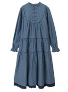 【ピンクハウス/PINK HOUSE】のローンフリル使いダンガリーワンピース 人気、トレンドファッション・服の通販 founy(ファニー) ファッション Fashion レディースファッション Fashion for Women ワンピース Dresses スタンド Stand Collar, Upright Stand ダンガリー Dungaree, Chambray ネップ Nepp, Slub Yarn フリル Frill, Ruffle フロント Front, Front Design ヨーク Yoke, Yoke Design エレガント 上品 Elegant 春 Spring thumbnail インディゴ|ID: prp329100004826087 ipo3291000000035112427