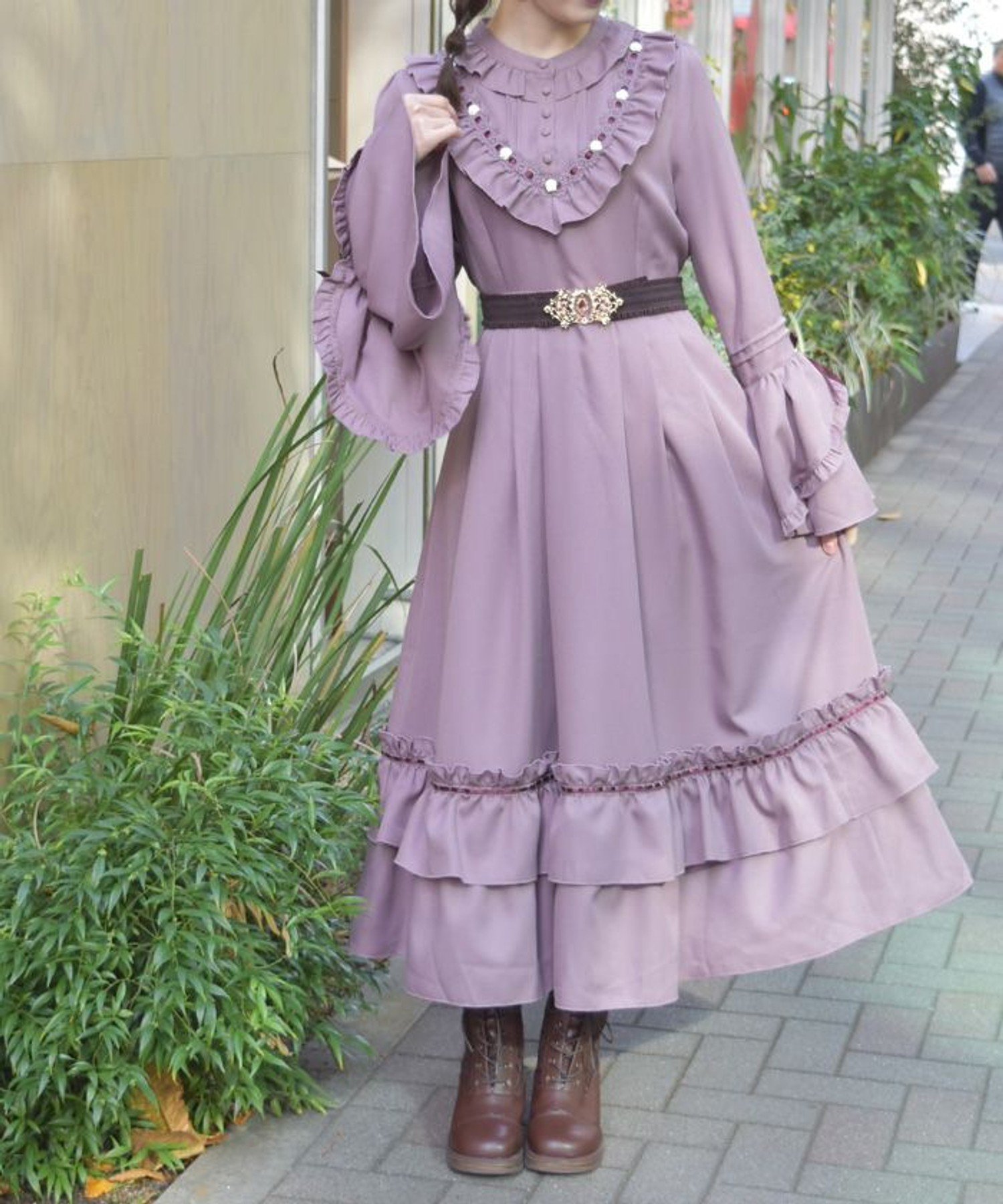 【アクシーズファム/axes femme】のローズ*リボン姫袖ワンピース インテリア・キッズ・メンズ・レディースファッション・服の通販 founy(ファニー) 　ファッション　Fashion　レディースファッション　Fashion for Women　ワンピース　Dresses　おすすめ　Recommended / Our Picks　フェミニン　Feminine, Girly　フリル　Frill, Ruffle　ブロッキング　Color Blocking, Panel Design　リボン　Ribbon, Bow　レース　Lace, Lace Fabric　ローズ　Rose, Rose Motif　切替　Switching, Contrast Panel　ピンク|ID: prp329100004826092 ipo3291000000035134018