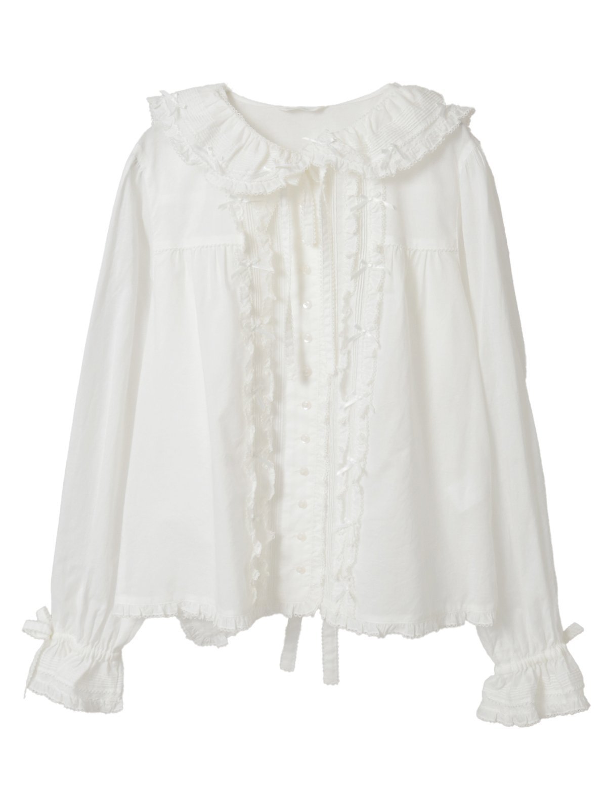 【ピンクハウス/PINK HOUSE】のうさぎの耳フード付きローンブラウス インテリア・キッズ・メンズ・レディースファッション・服の通販 founy(ファニー) 　ファッション　Fashion　レディースファッション　Fashion for Women　トップス・カットソー　Cut & Sew Tops　シャツ・ブラウス・オフィスカジュアル　Elegant Blouses & Button-Ups　フリル　Frill, Ruffle　フロント　Front, Front Design　リボン　Ribbon, Bow　シロ|ID: prp329100004826105 ipo3291000000035112633