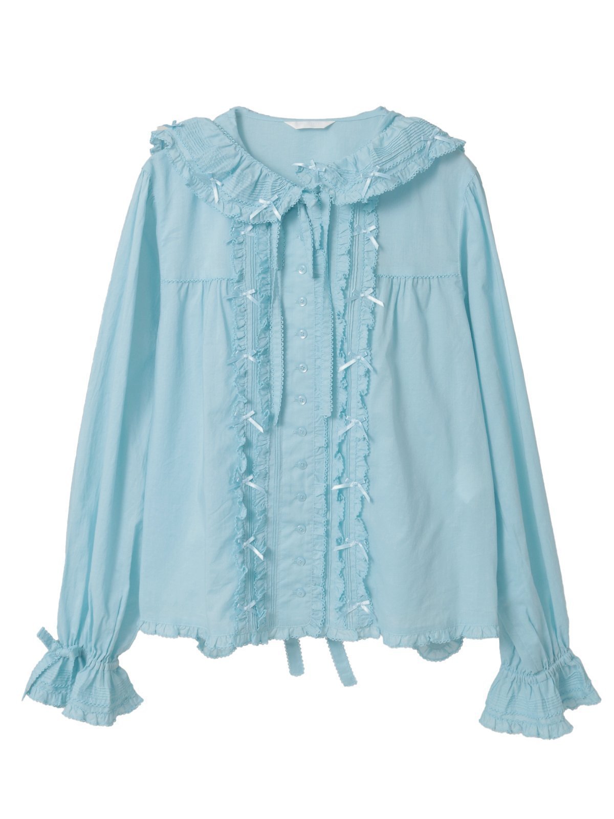 【ピンクハウス/PINK HOUSE】のうさぎの耳フード付きローンブラウス インテリア・キッズ・メンズ・レディースファッション・服の通販 founy(ファニー) 　ファッション　Fashion　レディースファッション　Fashion for Women　トップス・カットソー　Cut & Sew Tops　シャツ・ブラウス・オフィスカジュアル　Elegant Blouses & Button-Ups　フリル　Frill, Ruffle　フロント　Front, Front Design　リボン　Ribbon, Bow　ソライロ|ID: prp329100004826105 ipo3291000000035112635