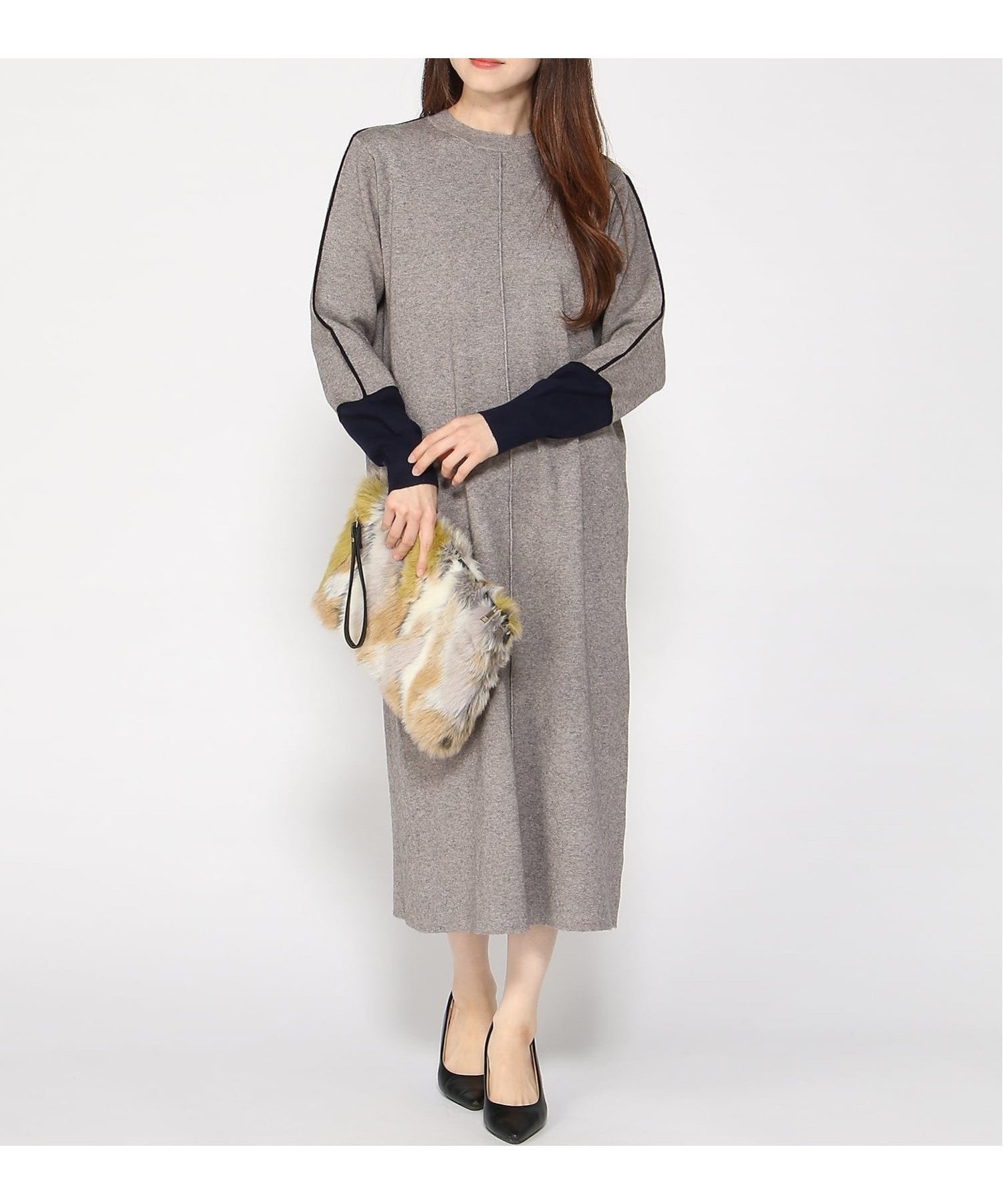 【グレディブリリアン/Gready Brilliant】のGready Brilliant/2_ライン配色ミラノリブOP インテリア・キッズ・メンズ・レディースファッション・服の通販 founy(ファニー) 　ファッション　Fashion　レディースファッション　Fashion for Women　ワンピース　Dresses　ジャケット　Jacket, Outerwear　スニーカー　Sneakers, Trainers　パーカー　Hoodie, Parka　ポケット　Pocket, Pocket Detail　ミラノリブ　Milano Rib, Milano Stitch　GRY|ID: prp329100004826106 ipo3291000000035112639