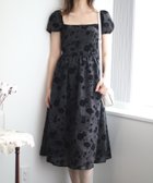 【アイモハ/aimoha】のJasmine Grandiflorum/スクエアネック花柄ワンピース 人気、トレンドファッション・服の通販 founy(ファニー) ファッション Fashion レディースファッション Fashion for Women ワンピース Dresses シャーリング Shirring, Ruched スクエア Square, Square Shape ビンテージ Vintage, Retro Style ベルベット Velvet, Velvety thumbnail ブラック|ID: prp329100004826109 ipo3291000000035112656