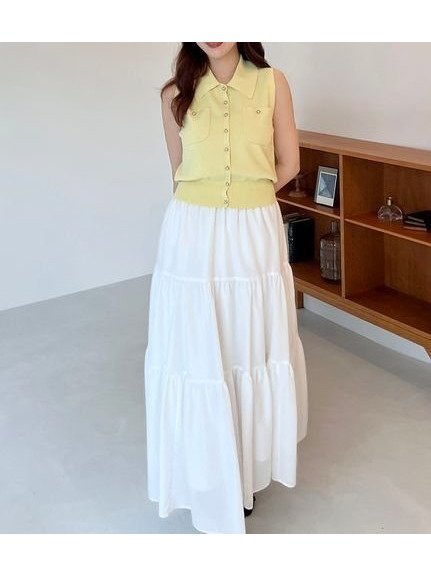 【スナイデル/SNIDEL】のニットベスト×ティアードスカートセット インテリア・キッズ・メンズ・レディースファッション・服の通販 founy(ファニー) https://founy.com/ ファッション Fashion レディースファッション Fashion for Women アウター Coat / Outerwear Collection スカート Skirts ティアードスカート Tiered Skirts ウェーブ Wavy Pattern エレガント 上品 Elegant シアー Sheer, See-Through ストレート Straight, Straight Cut スマート Smart, Elegant セットアップ Set-Up, Coordinated Outfit ティアード Tiered, Tiered Style ティアードスカート Tiered Skirt, Flounced Skirt トレンド Trend, Trending Now ベスト Vest, Waistcoat ボーダー Border, Stripe ポケット Pocket, Pocket Detail メタル Metal, Metal Parts 楽ちん Easy Fit, Comfortable おすすめ Recommended / Our Picks |ID: prp329100004826119 ipo3291000000035142548