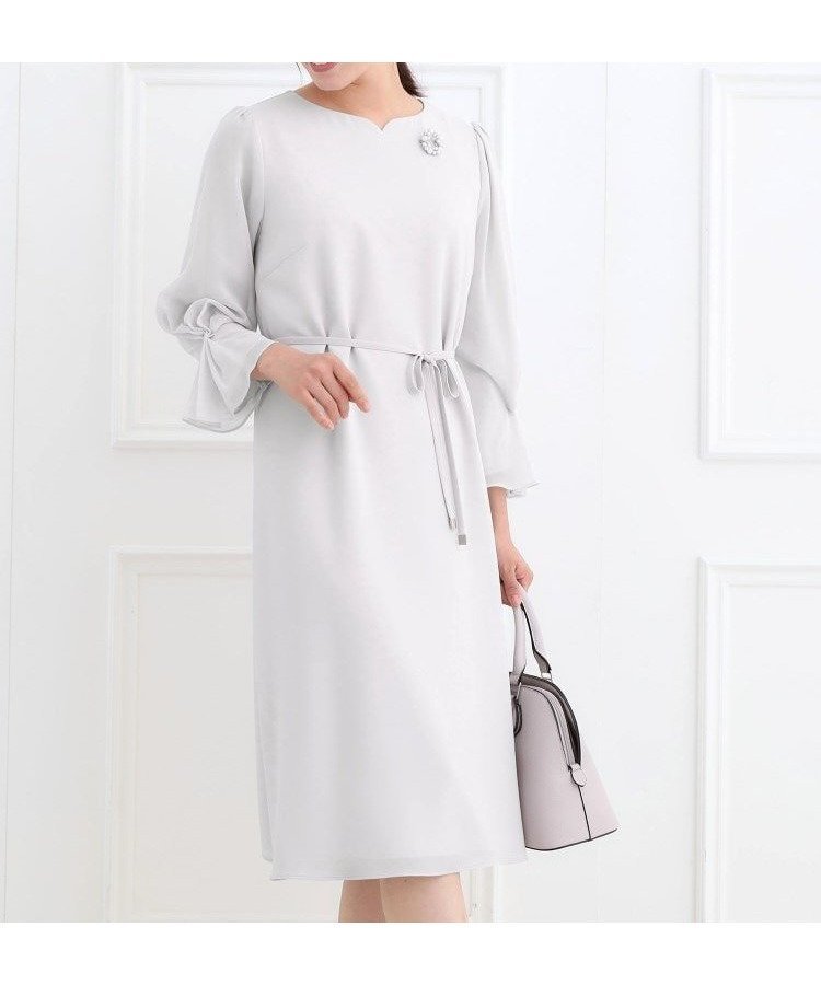 【リフレクト/Reflect】の【フォーマル/入卒/付属リボン付き】スリーブデザインジョーゼットワンピース 人気、トレンドファッション・服の通販 founy(ファニー) 　ファッション　Fashion　レディースファッション　Fashion for Women　ワンピース　Dresses　アクセサリー　Fashion Accessories　シフォン　Chiffon, Lightweight Fabric　ジョーゼット　Georgette, Semi-Sheer Fabric　ストレッチ　Stretch, Stretchy Fabric　スマート　Smart, Elegant　セレモニー　Ceremony　フォーマル　Formal, Dressy　ポケット　Pocket, Pocket Detail　リボン　Ribbon, Bow　 other-1|ID: prp329100004826136 ipo3291000000035113047