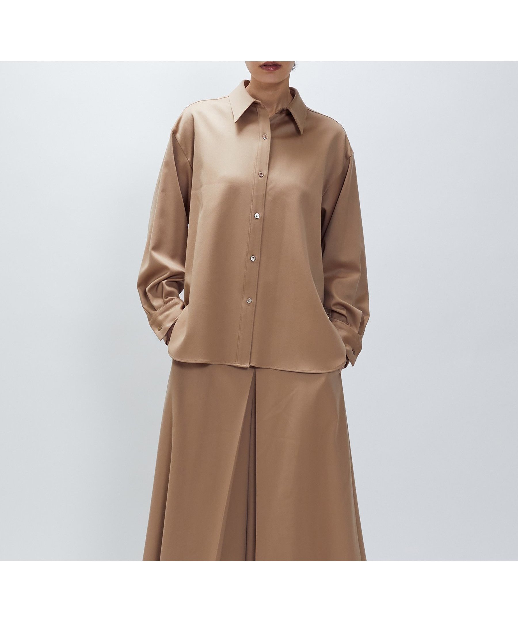 【プルミエ アロンディスモン/1er Arrondissement / MEN】のウールサテンシャツ インテリア・キッズ・メンズ・レディースファッション・服の通販 founy(ファニー) ファッション Fashion メンズファッション Fashion for Men おすすめ Recommended / Our Picks なめらか Smooth, Silky Texture サテン Satin, Glossy Fabric シンプル Simple, Minimal セットアップ Set-Up, Coordinated Outfit エレガント 上品 Elegant A/W・秋冬 Autumn/Winter Beige|ID: prp329100004826137 ipo3291000000035113072