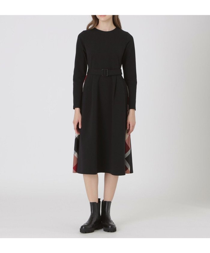 【ブルーレーベル クレストブリッジ/BLUE LABEL CRESTBRIDGE】の【一部店舗限定】ミラノリブ裏起毛パーシャルチェックドレス インテリア・キッズ・メンズ・レディースファッション・服の通販 founy(ファニー) https://founy.com/ ファッション Fashion レディースファッション Fashion for Women ワンピース Dresses フォーマル・パーティードレス・結婚式用ドレス Elegant & Casual Dresses ドレス Dress, One-Piece フィット Fit, Slim Fit フレア Flare, Flared ミラノリブ Milano Rib, Milano Stitch |ID: prp329100004826138 ipo3291000000035170523