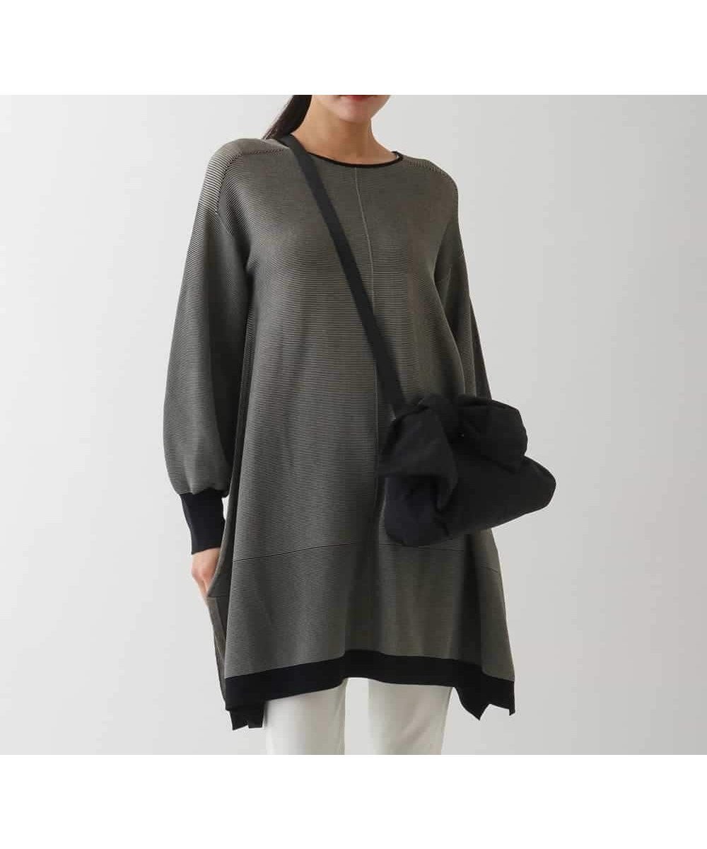 【ヒロコビス/HIROKO BIS】のガーターボーダー立体デザインチュニック インテリア・キッズ・メンズ・レディースファッション・服の通販 founy(ファニー) 　ファッション　Fashion　レディースファッション　Fashion for Women　トップス・カットソー　Cut & Sew Tops　おすすめ　Recommended / Our Picks　コンパクト　Compact, Small Size　スリット　Slit, Slit Detail　チュニック　Tunic, Long Top　ヘムライン　Hemline, Bottom Cut　ホールガーメント　WholeGarment, Seamless Knit　ボーダー　Border, Stripe　ベージュ|ID: prp329100004826147 ipo3291000000035210582