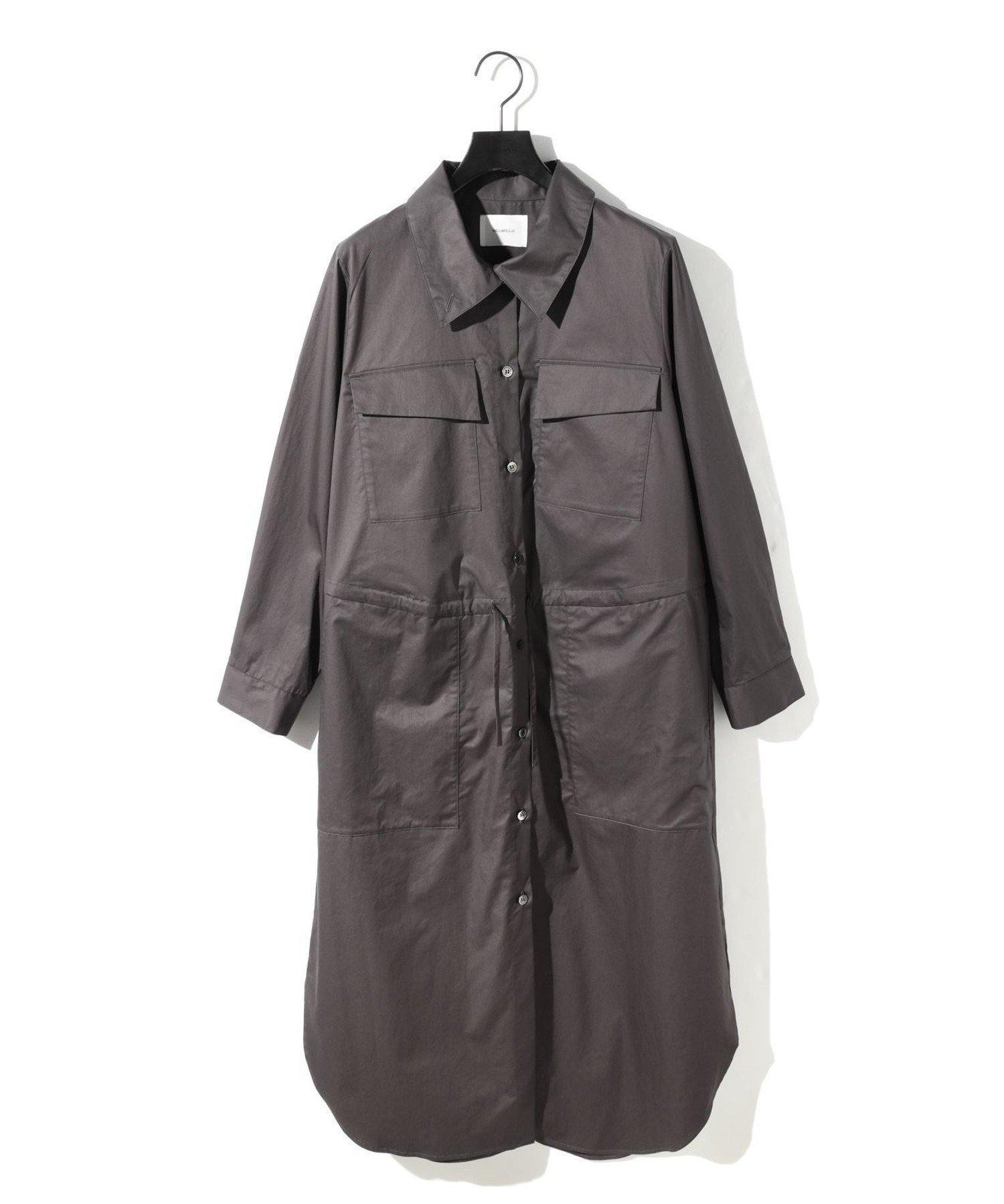 【マーコート/MARcourt】のMIDIUMISOLID for Ladies ワークシャツワンピース インテリア・キッズ・メンズ・レディースファッション・服の通販 founy(ファニー) 　ファッション　Fashion　レディースファッション　Fashion for Women　ワンピース　Dresses　シャツワンピース / 1枚で着映えコーデ　Shirt Dresses　ツイル　Twist, Twisted Detail　トレンド　Trend, Trending Now　フロント　Front, Front Design　ポケット　Pocket, Pocket Detail　ミリタリー　Military, Army Style　レギュラー　Regular, Standard Fit　ワッシャー　Washer, Crinkled Finish　エレガント 上品　Elegant　無地　Plain, Solid Color　長袖　Long Sleeve, Full Sleeve　チャコールグレー|ID: prp329100004826149 ipo3291000000035113382