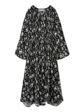 【セルフォード/CELFORD】のフラワープリントプリーツワンピース 人気、トレンドファッション・服の通販 founy(ファニー) ファッション Fashion レディースファッション Fashion for Women ワンピース Dresses インナー Innerwear ジャカード／ジャガード Jacquard, Woven Pattern スキッパー Skipper, Open Collar スマート Smart, Elegant スリット Slit, Slit Detail フィット Fit, Slim Fit プリント Print, Printed Pattern プリーツ Pleats, Pleated リボン Ribbon, Bow おすすめ Recommended / Our Picks エレガント 上品 Elegant |ID:prp329100004826160